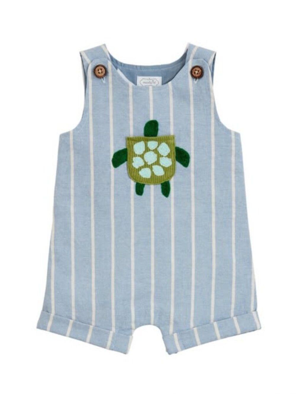 Mud Pie Turtle Pocket Jon Jon Shortalls Baby Size 6-9 Months NWT
